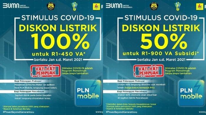 PLN bantuan token gratis sampai maret 2021