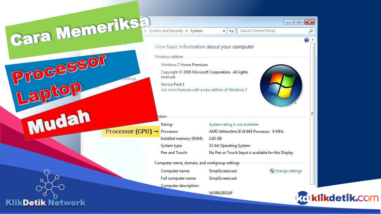 Cara Memeriksa Prosesor Laptop Mudah