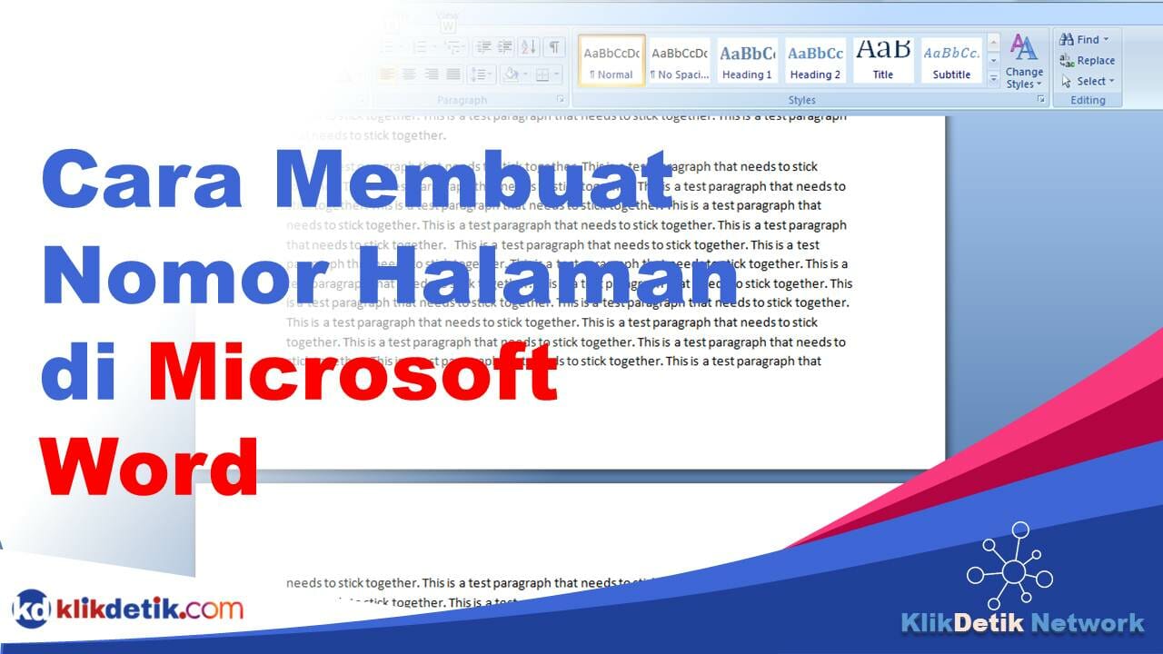 Cara Membuat Nomor Halaman di Microsoft Word