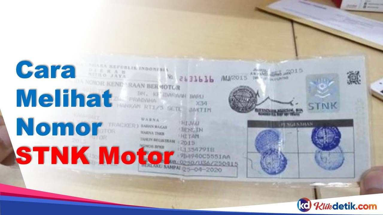 Cara Melihat Nomor STNK Motor