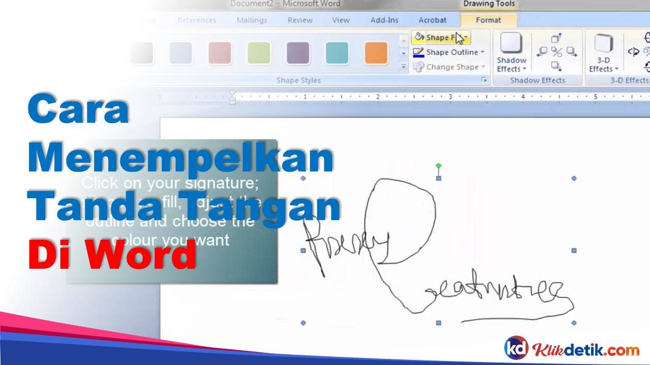 Cara Menempelkan Tanda Tangan Di Word