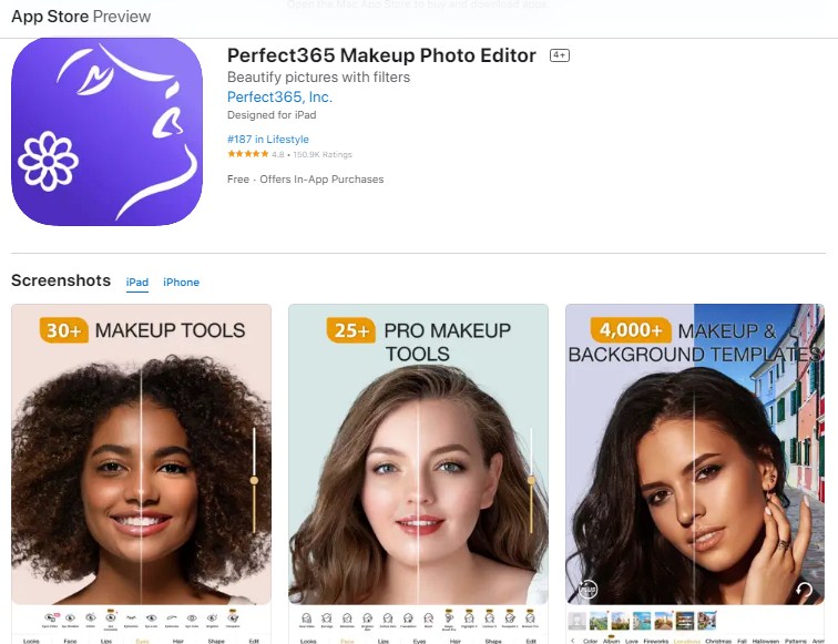 Aplikasi makeup wajah terbaik Android - Perfect365