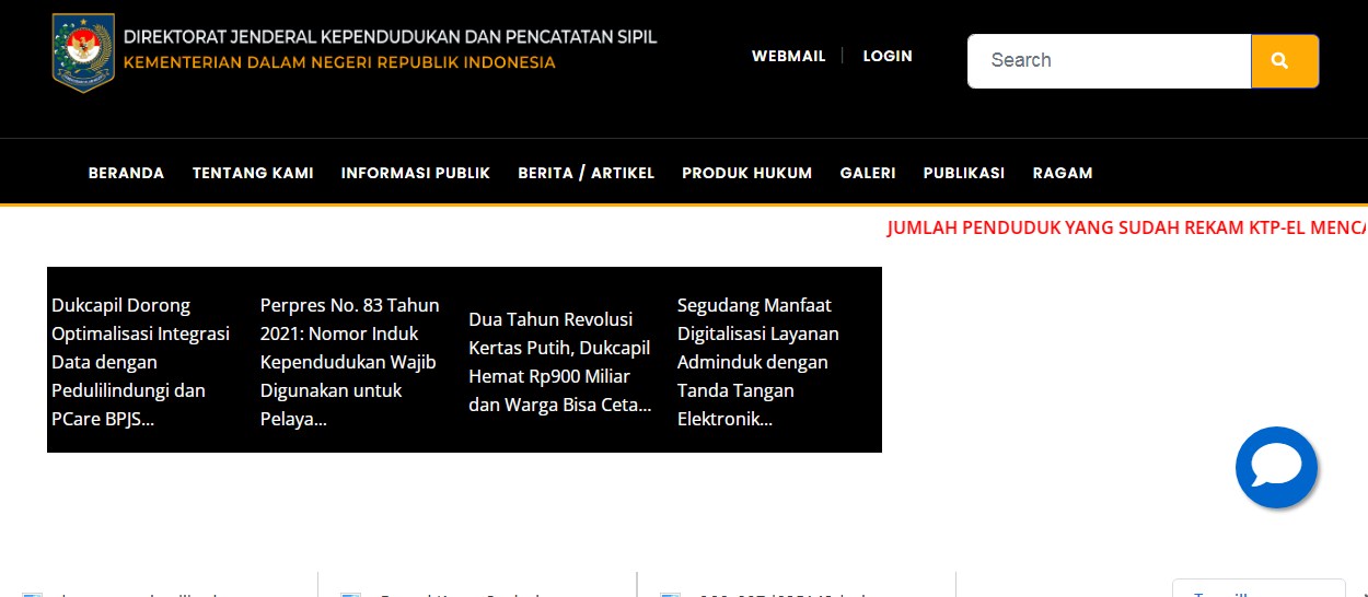 Aplikasi Kartu Keluarga online - Website Kemdagri