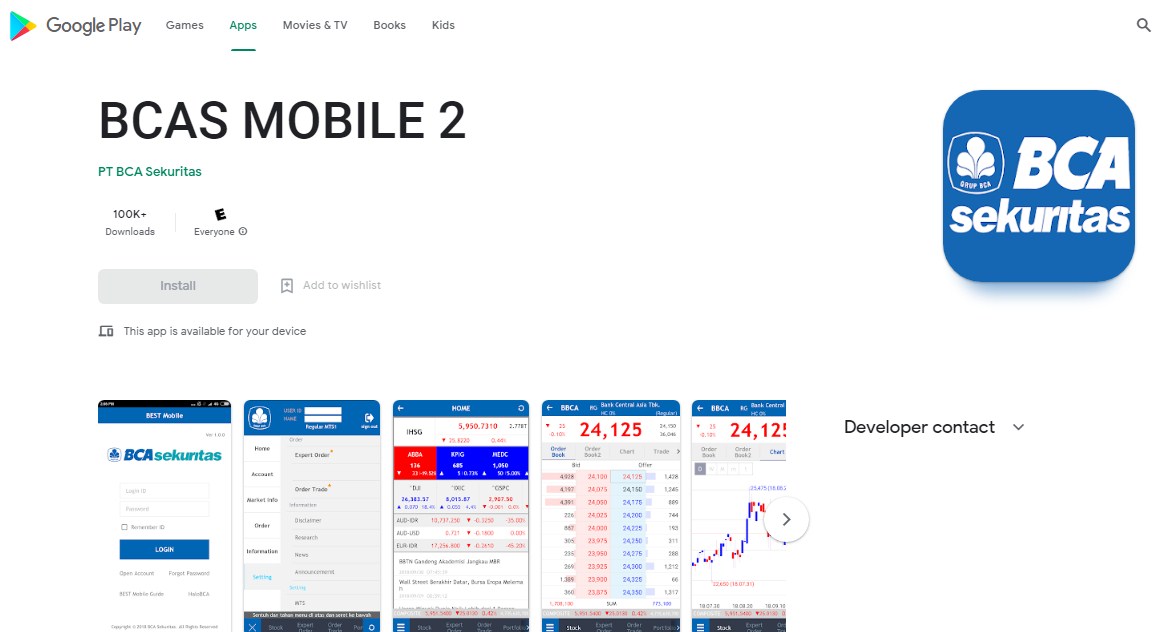 Aplikasi Saham Terbaik - BCAS Mobile 2