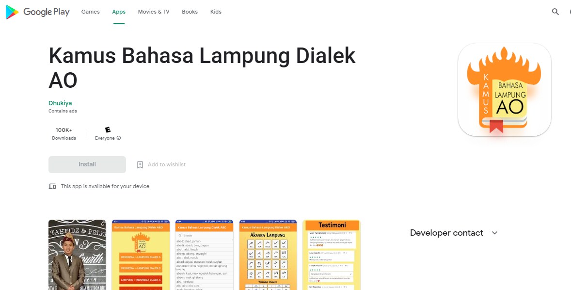 Aplikasi Translate Bahasa Lampung ke Indonesia - Kamus Bahasa Lampung Dialek AO