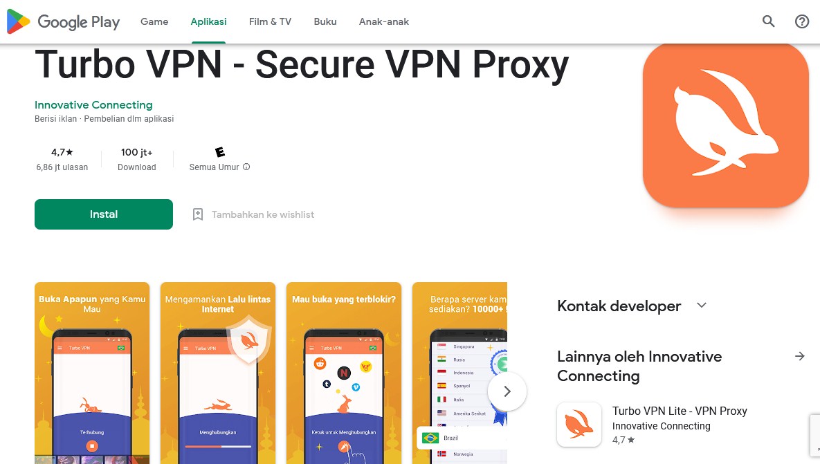 Aplikasi Turbo VPN Android