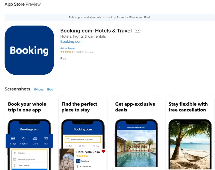 Aplikasi booking hotel lokal - Booking.com