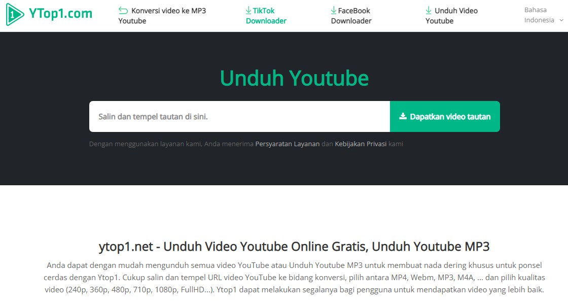 Download Mp3 Youtube tanpa aplikasi - YTop1.com