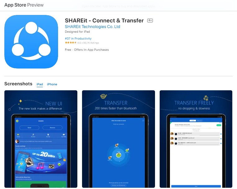 Download aplikasi Shareit AppStore