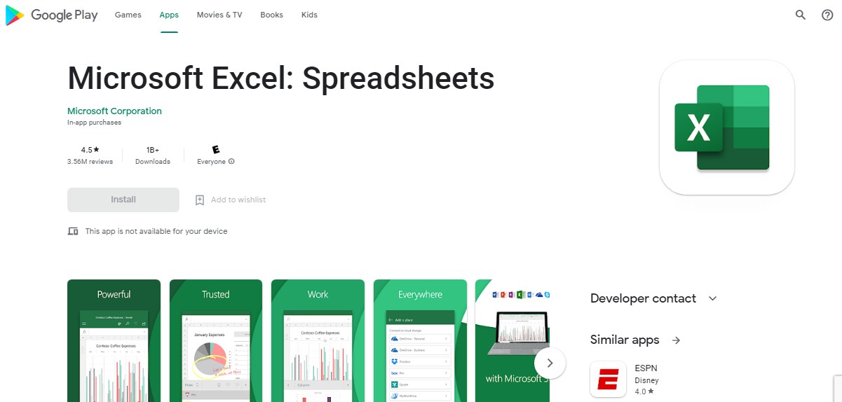 Microsoft Excel merupakan aplikasi - Excel Android