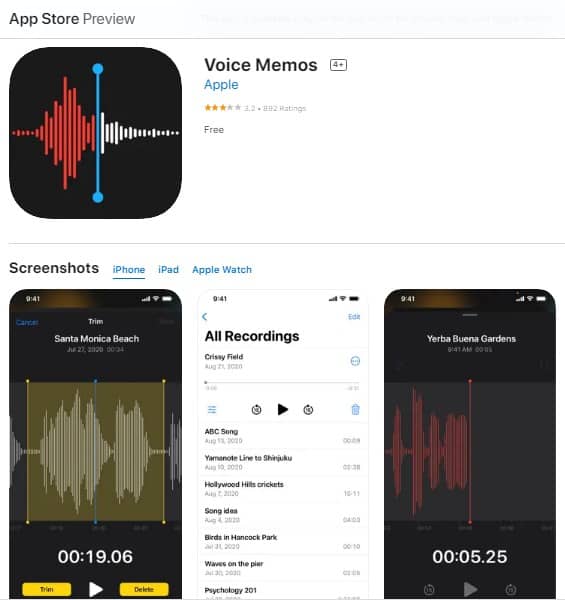 Voice Memo iOS
