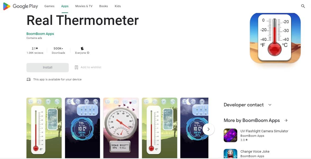 Aplikasi Cek Suhu Tubuh Real Thermometer