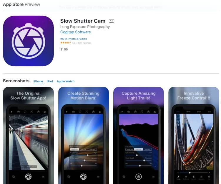 Aplikasi Kamera Iphone Slow Shutter Cam
