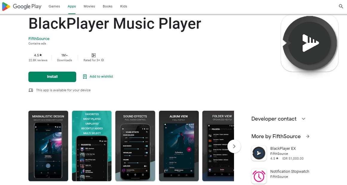 Aplikasi Lagu Offline BlackPlayer Music Player