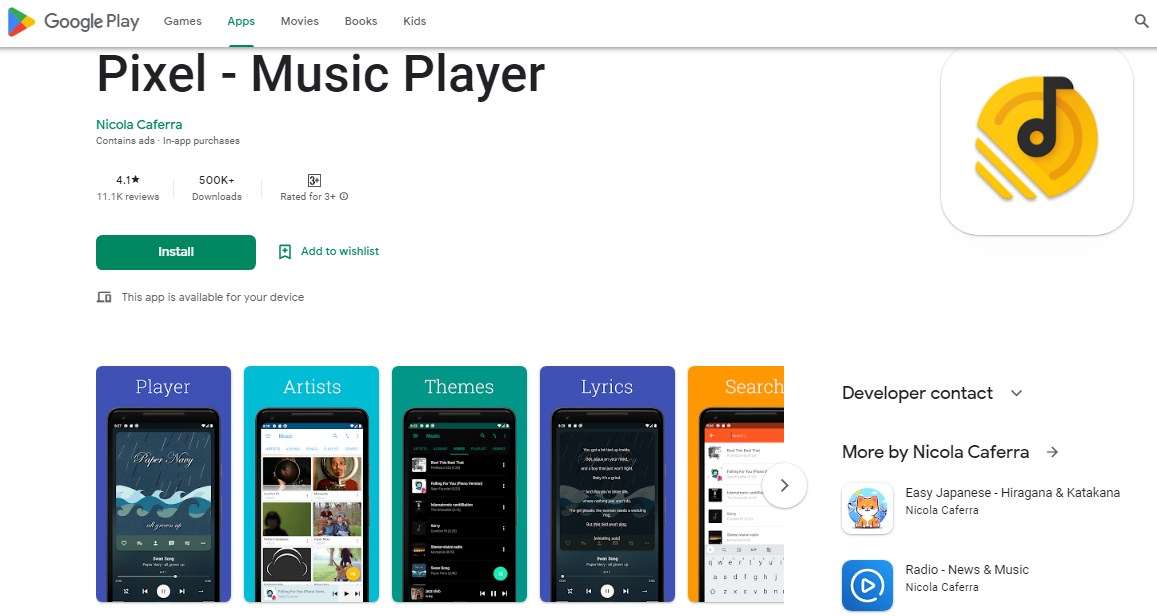 Aplikasi Lagu Offline Pixel - Music Player