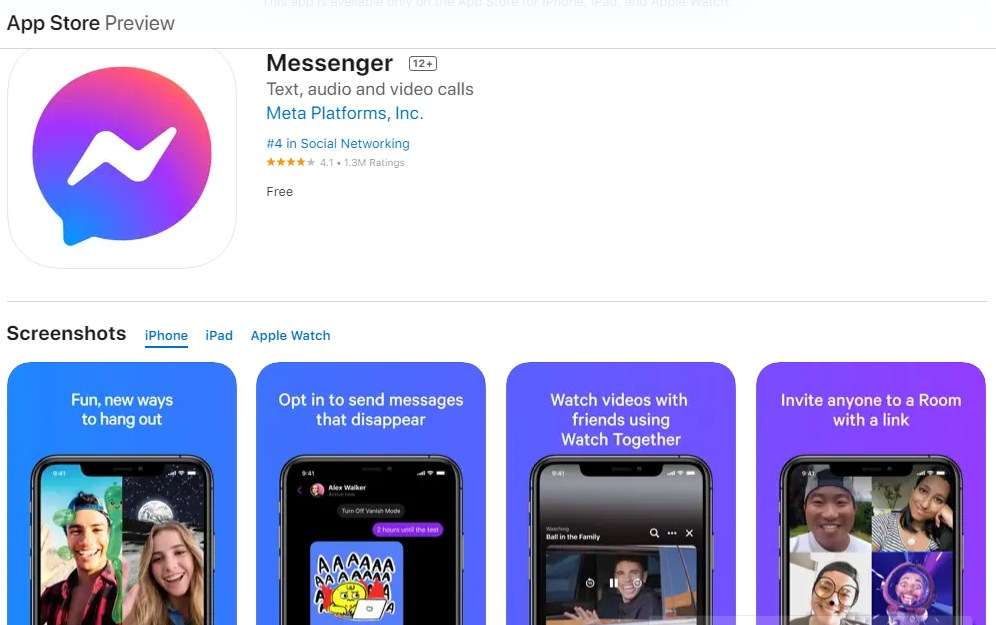 Aplikasi Messenger Lite Messenger iOS