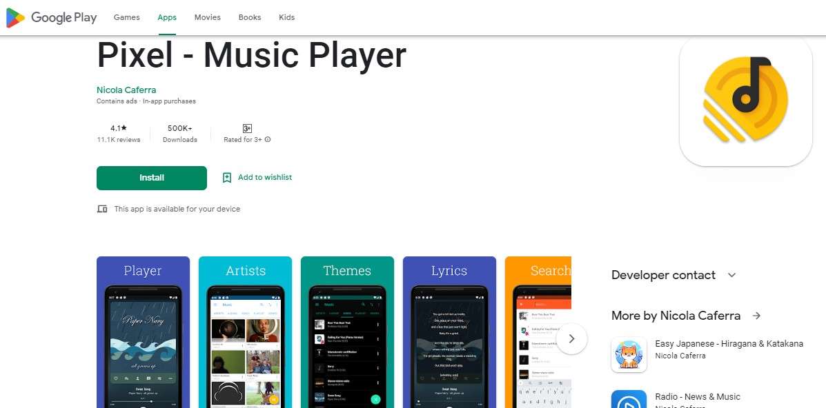 Aplikasi Musik Offline - Pixel - Music Player