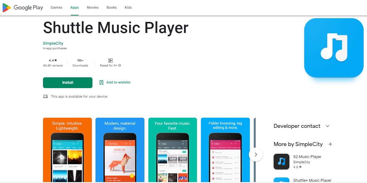 Aplikasi Musik Offline - Shuttle Music Player