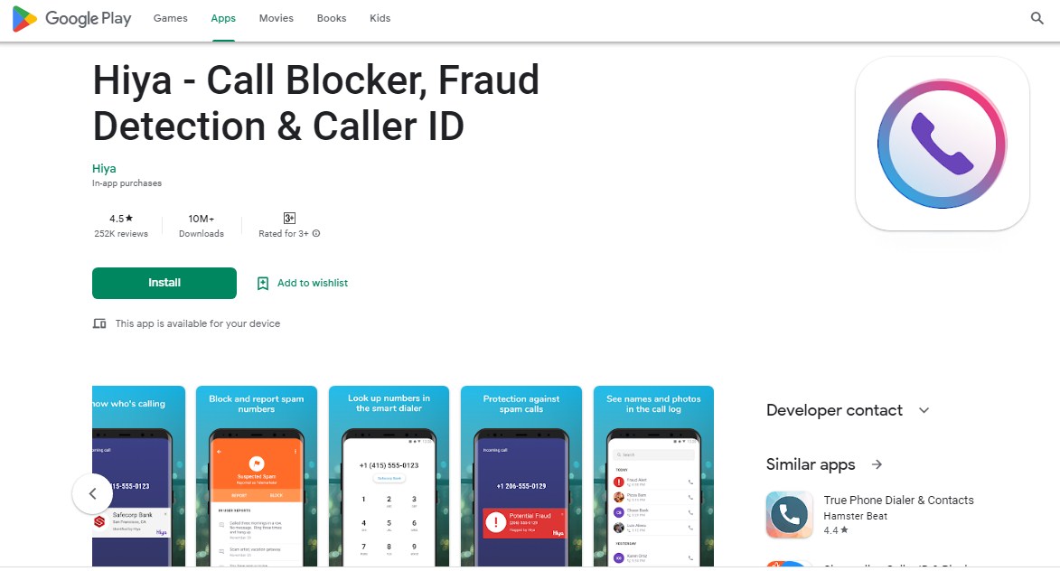 Aplikasi Nama Kontak Hiya Call Blocker