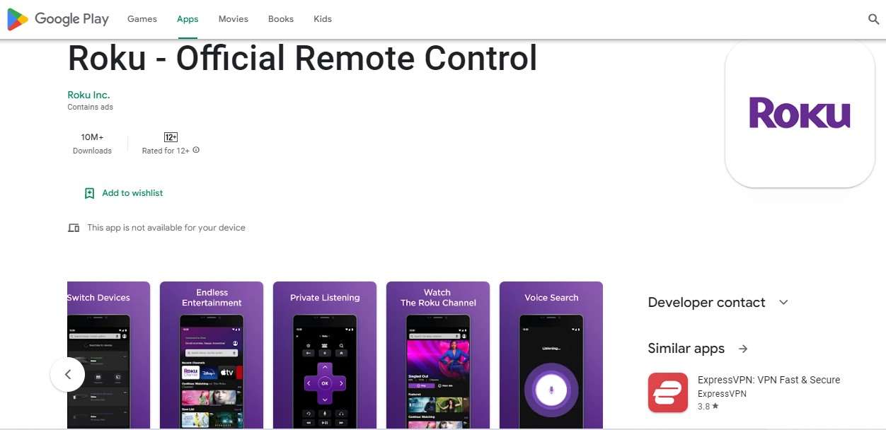 Aplikasi Remote TV Roku - Official Remote Control