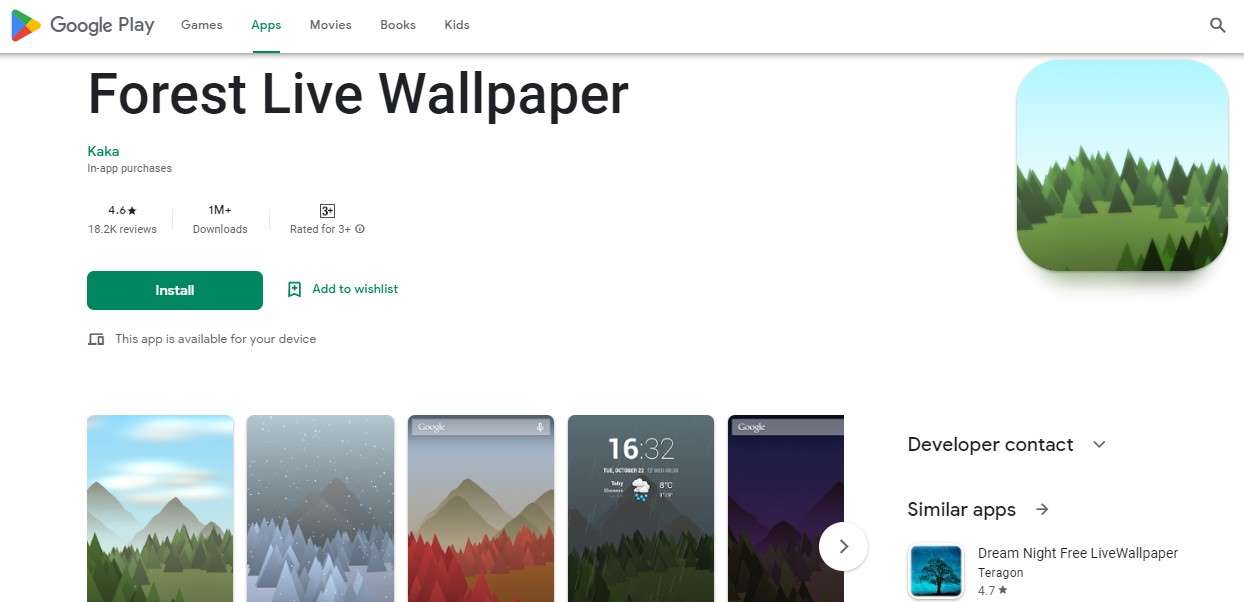 Aplikasi Wallpaper Video Forest Live Wallpaper