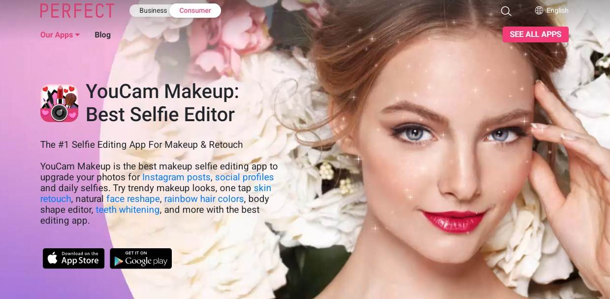 Aplikasi background foto Youcam makeup