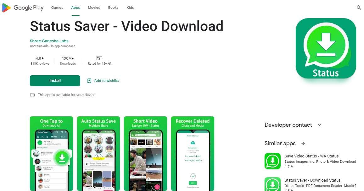 Aplikasi download status WA Status Saver Video Download