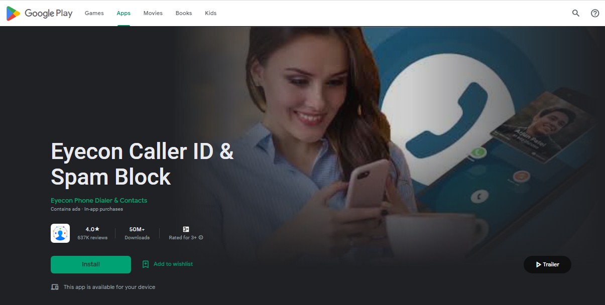 Aplikasi melihat nama kontak Eyecon Caller ID and Spam Block