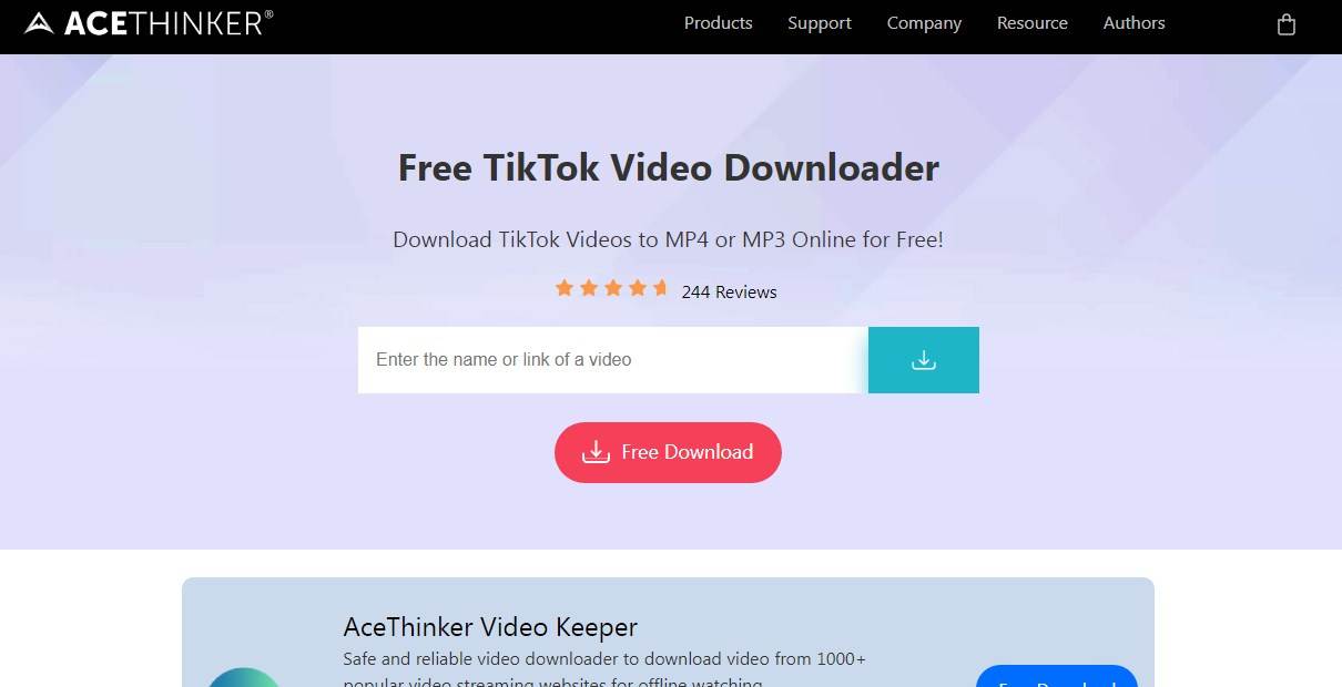 Aplikasi mendownload video TikTok tanpa watermark AceThinker