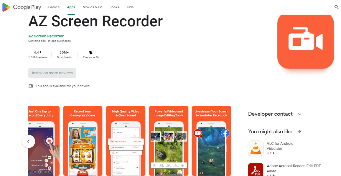 Aplikasi perekam layar dan suara AZ Screen Recorder