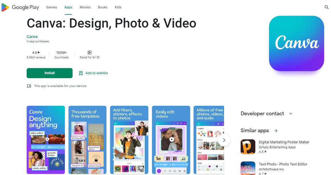 Canva Design Photo and Video