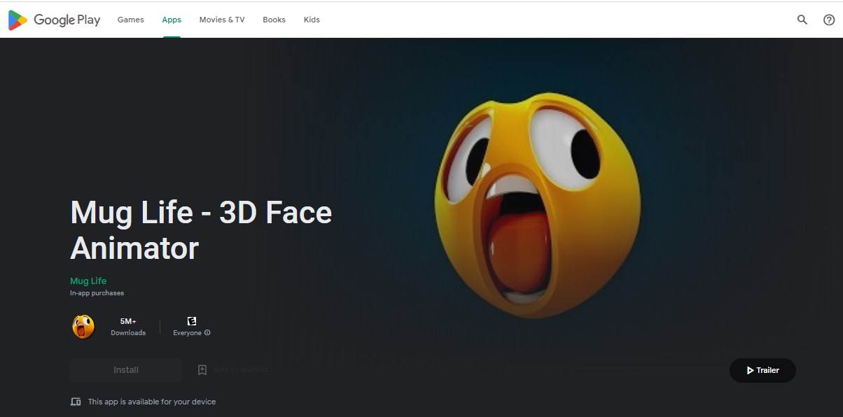 Mug Life 3D Face Animator