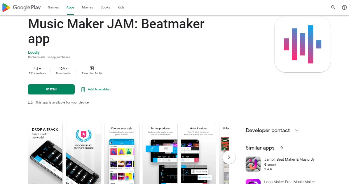 Music Maker Jam Beatmaker app