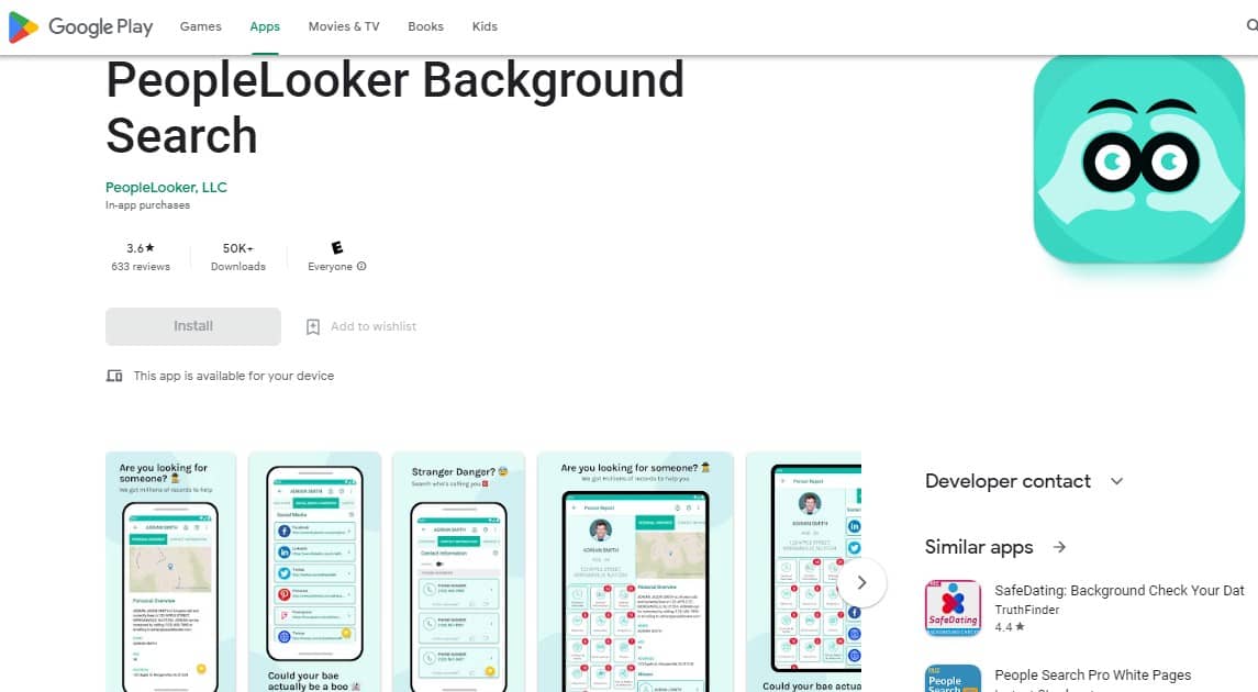 PeopleLooker Background Search