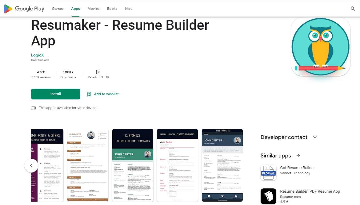 Resumaker Resume Builder App