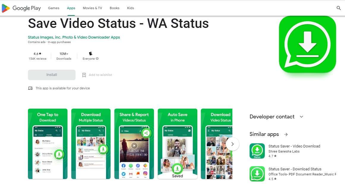 Save Video Status WA Status