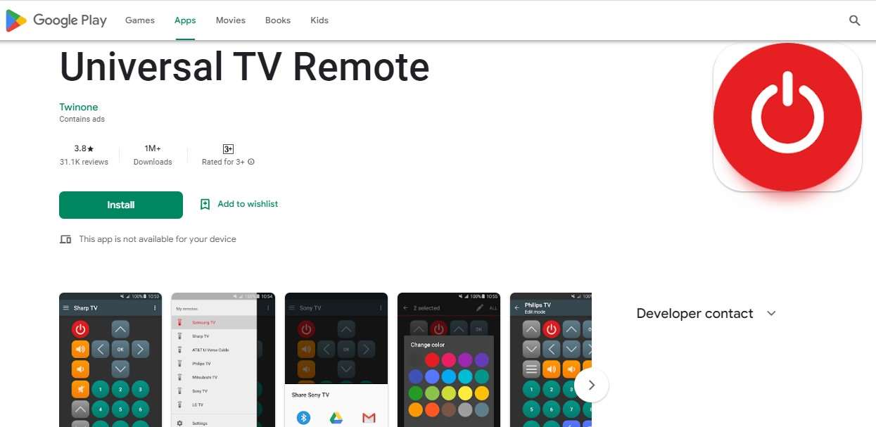 Universal TV Remote by Twinone