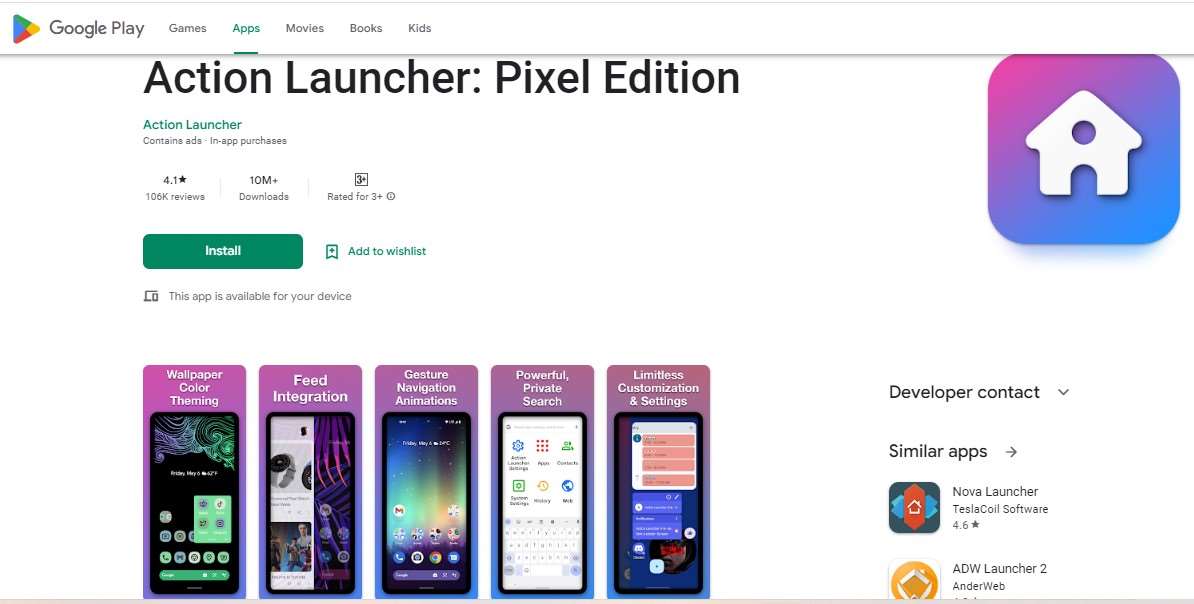 Action Launcher Pixel Edition