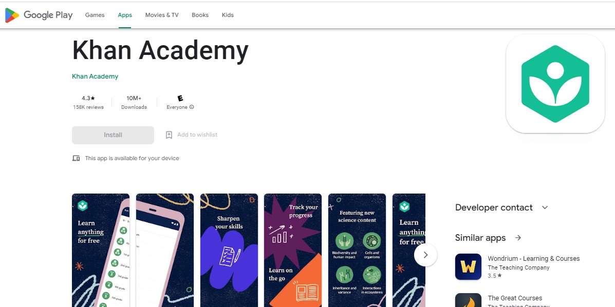 Aplikasi Belajar Matematika Khan Academy
