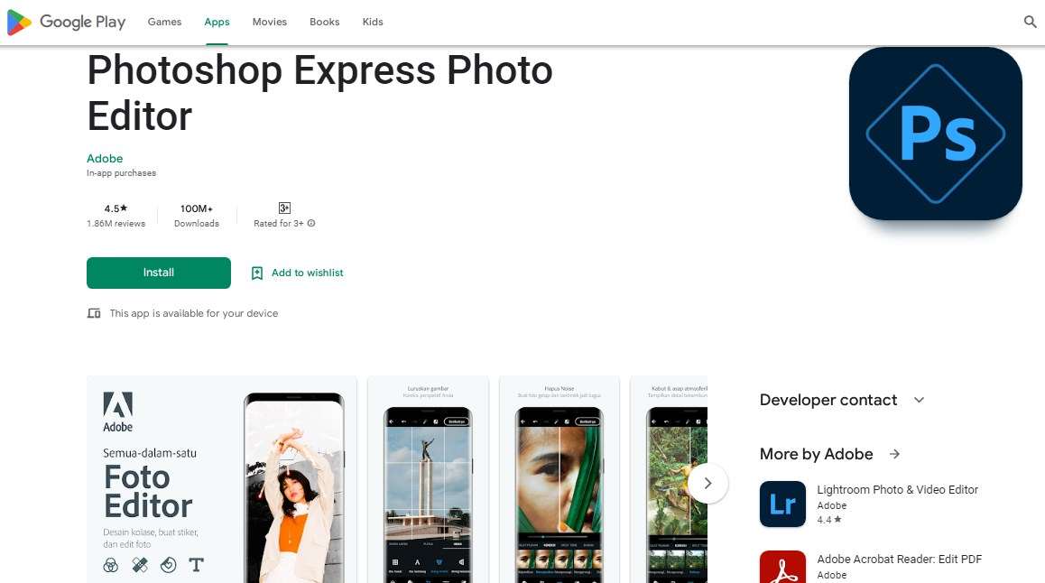 Aplikasi Gambar Android Photoshop Express Photo Editor