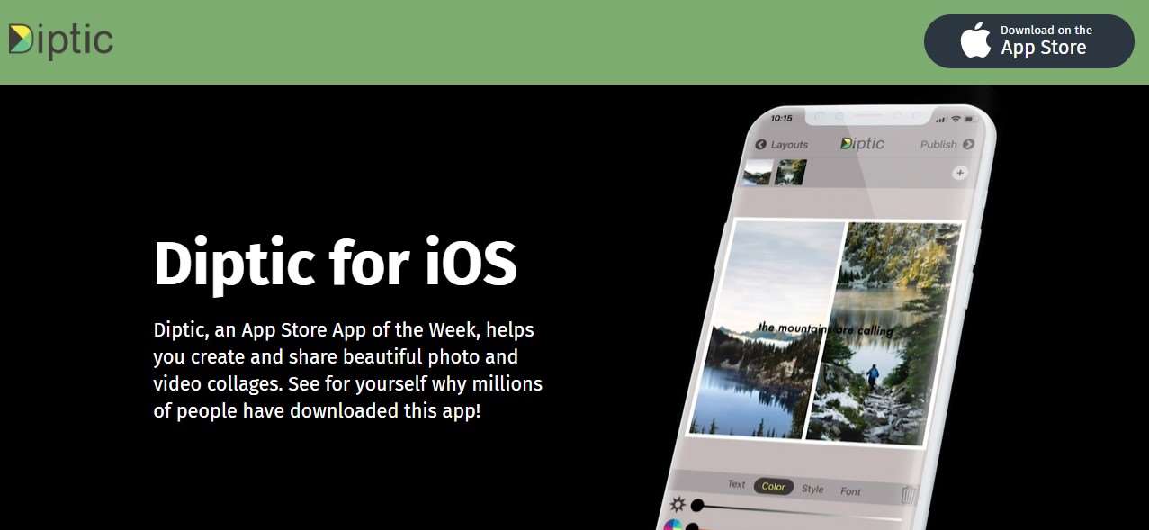 Aplikasi Kolase Foto Diptic for iOS