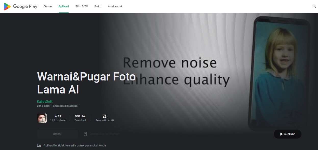 Aplikasi Memperbaiki Foto Warnai Pugar Foto Lama AI