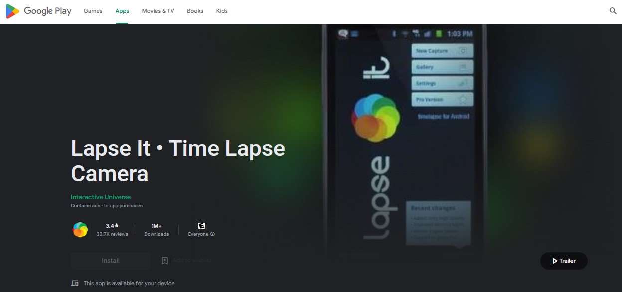 Aplikasi Mempercepat Video - Lapse It • Time Lapse Camera