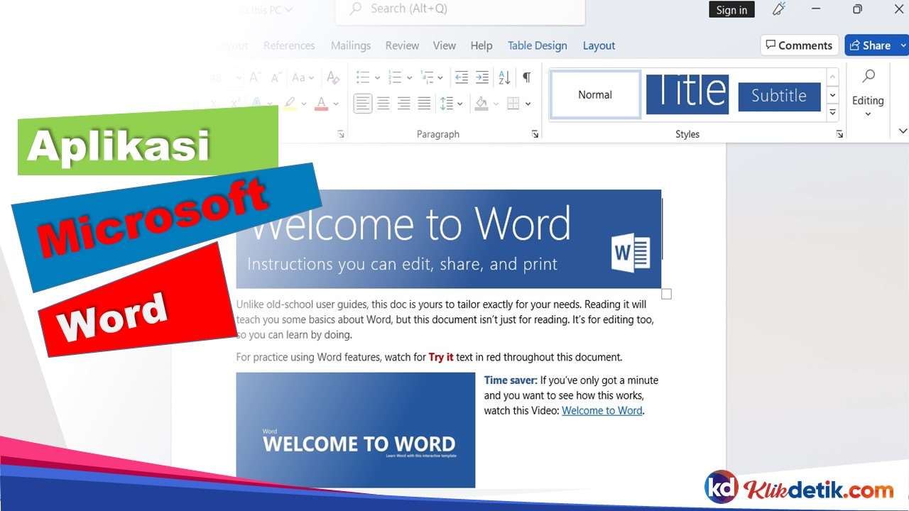 Aplikasi Microsoft Word