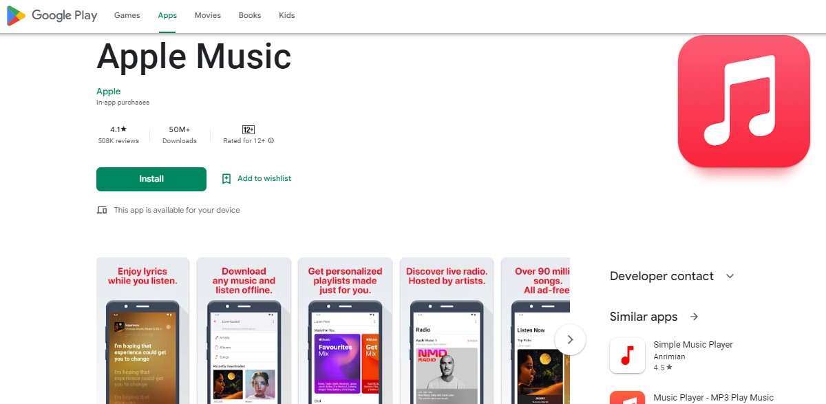 Aplikasi Musik Terbaik Apple Music