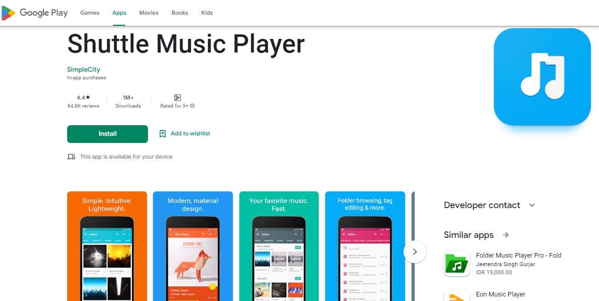 Aplikasi Musik Terbaik Shuttle Music Player