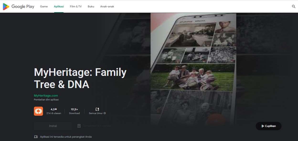 Aplikasi MyHeritage