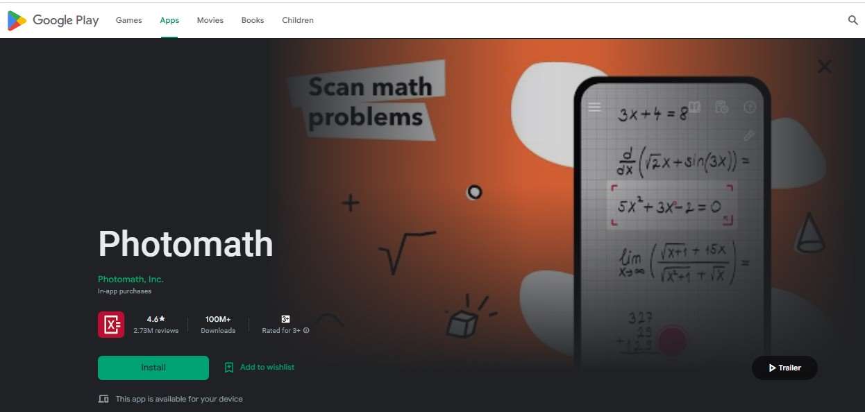 Aplikasi Pemecah Soal Matematika Photomath