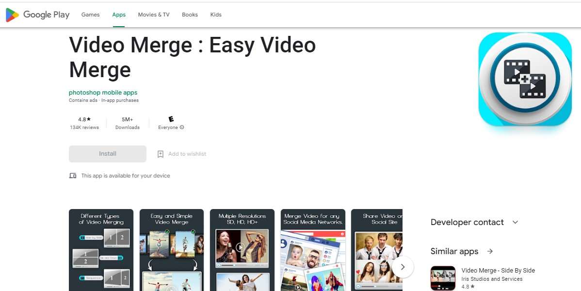 Aplikasi Penggabung Video Video Merge - Easy Video Merge