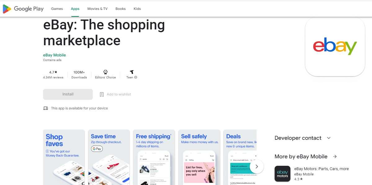 Aplikasi Penghasil Uang Offline eBay The shopping marketplace